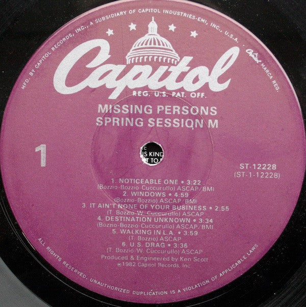 Missing Persons : Spring Session M (LP, Album, Win)