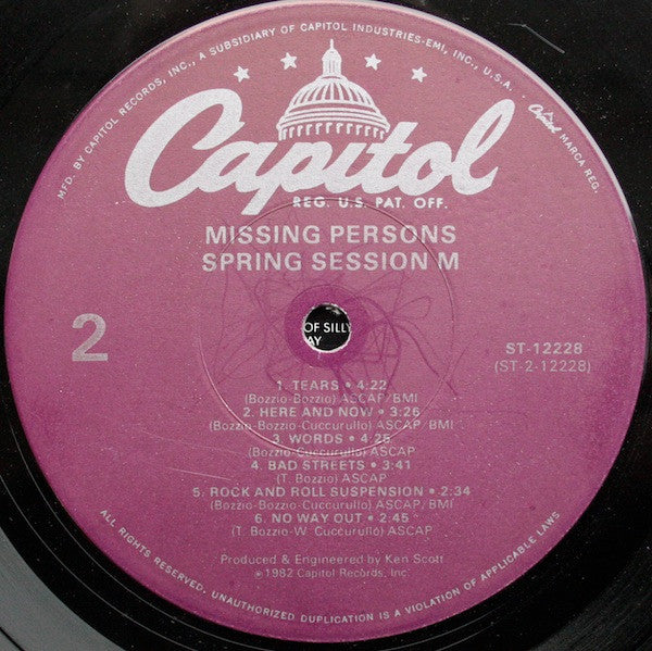 Missing Persons : Spring Session M (LP, Album, Win)