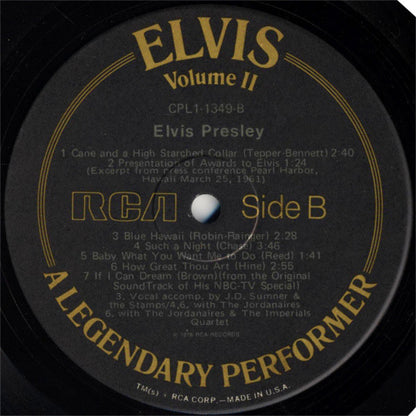 Elvis Presley : A Legendary Performer - Volume 2 (LP, Comp, Ind)