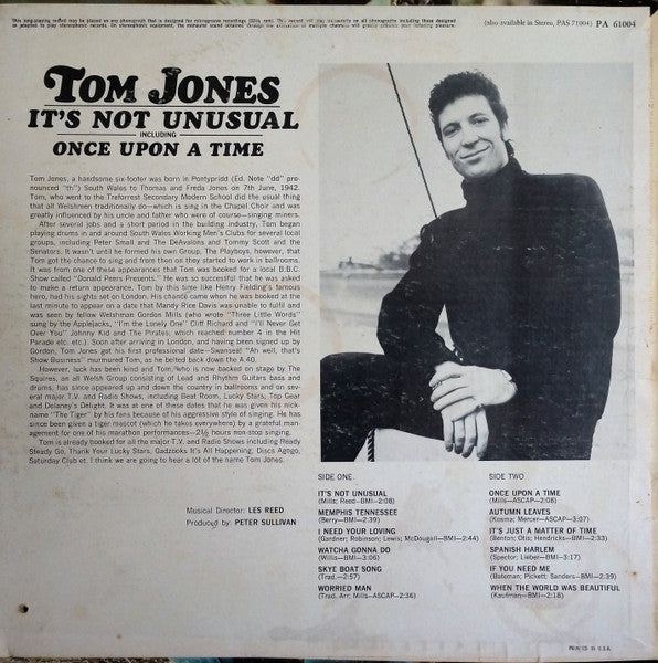 Tom Jones : It's Not Unusual (LP, Album, Mono)