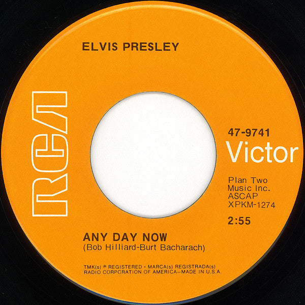 Elvis Presley : In The Ghetto / Any Day Now (7", Single, Ora)