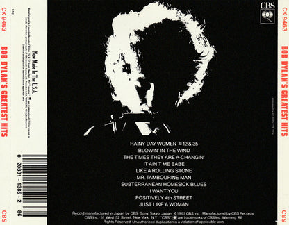Bob Dylan : Bob Dylan's Greatest Hits (CD, Comp, Club, Pit)