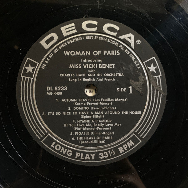 Miss Vicki Benet* : Woman Of Paris (LP, Album)