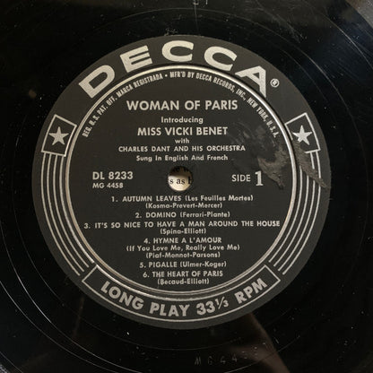Miss Vicki Benet* : Woman Of Paris (LP, Album)