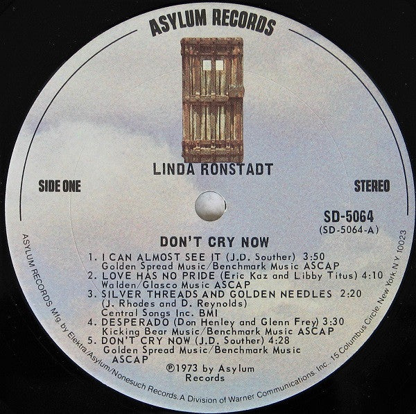 Linda Ronstadt : Don't Cry Now (LP, Album, RE)