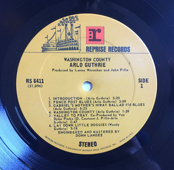 Arlo Guthrie : Washington County (LP, Album, Pit)