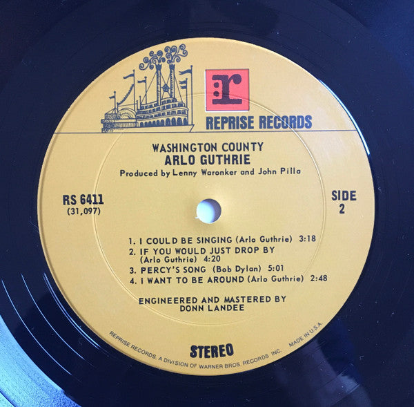 Arlo Guthrie : Washington County (LP, Album, Pit)