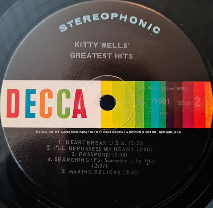 Kitty Wells : Kitty Wells' Greatest Hits (LP, Comp)