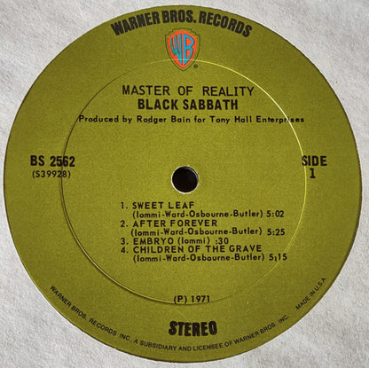 Black Sabbath : Master Of Reality (LP, Album, (P))