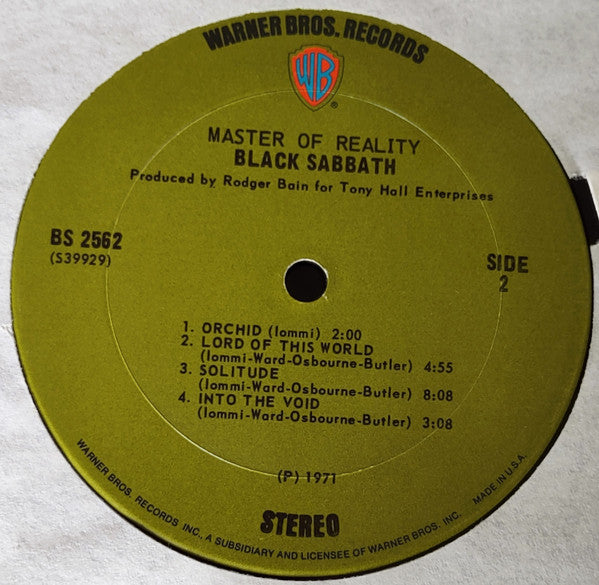 Black Sabbath : Master Of Reality (LP, Album, (P))