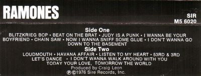Ramones : Ramones (Cass, Album)