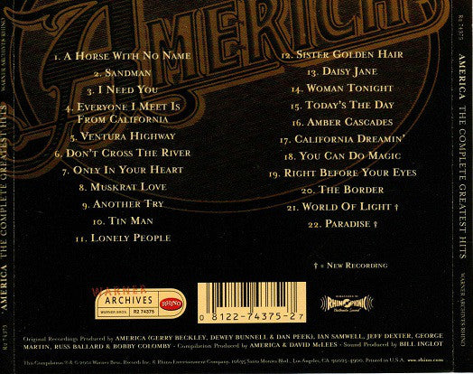 America (2) : The Complete Greatest Hits (CD, Comp, RM, WEA)
