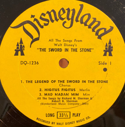 Various : All The Songs From "The Sword In The Stone" (LP, Album, Mono)