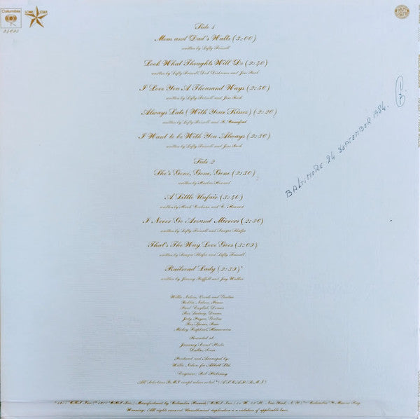 Willie Nelson : To Lefty From Willie (LP, Album, RE, Car)