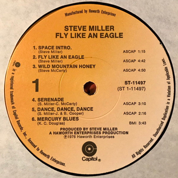 Steve Miller Band : Fly Like An Eagle (LP, Album, Win)