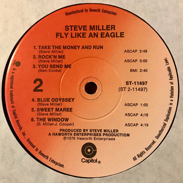 Steve Miller Band : Fly Like An Eagle (LP, Album, Win)