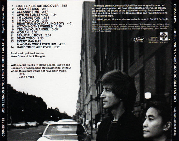 John Lennon & Yoko Ono : Double Fantasy (CD, Album, Club, RE, SRC)