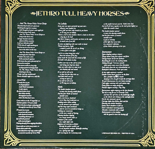 Buy Jethro Tull : Heavy Horses (LP, Album, SXT) Online for a great