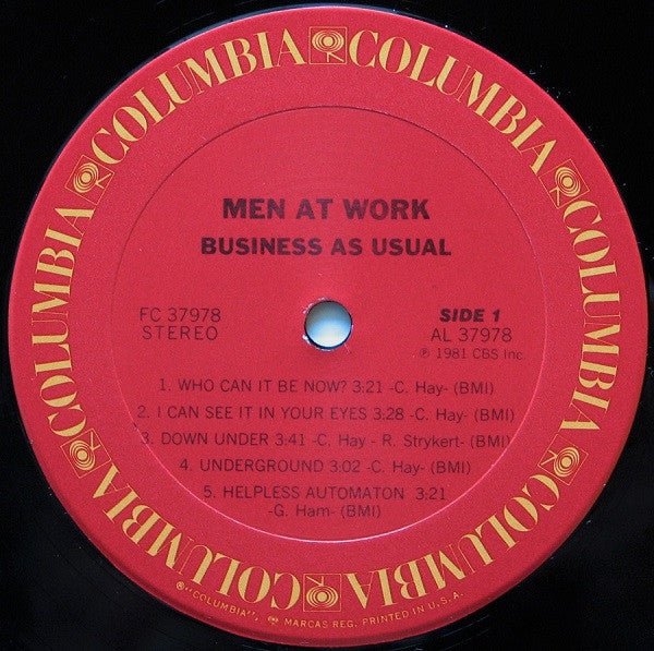 Men At Work : Business As Usual (LP, Album, Ter)