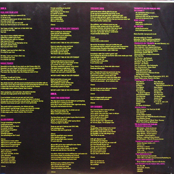 Triumph (2) : Allied Forces (LP, Album)