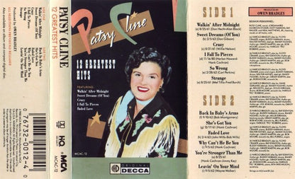 Patsy Cline : 12 Greatest Hits (Cass, Comp, RE, Dol)
