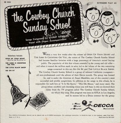The Cowboy Church Sunday School : Open Up Your Heart (And Let The Sunshine In) (7", EP,  )