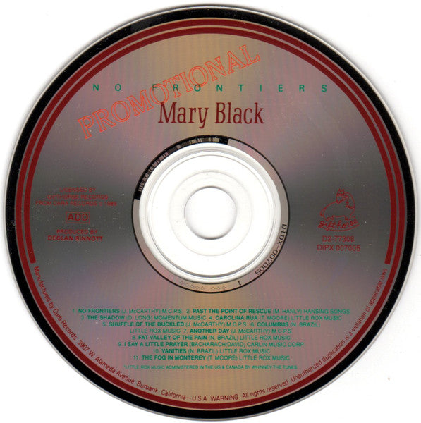 Mary Black : No Frontiers (CD, Album, Promo)