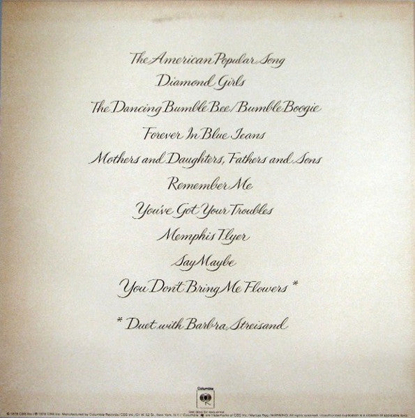 Neil Diamond : You Don't Bring Me Flowers (LP, Album)