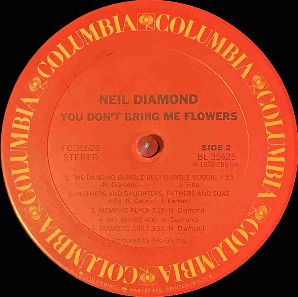 Neil Diamond : You Don't Bring Me Flowers (LP, Album)
