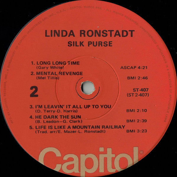 Linda Ronstadt : Silk Purse (LP, Album, RE, Win)