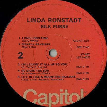 Linda Ronstadt : Silk Purse (LP, Album, RE, Win)