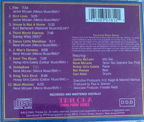 The Jackie McLean Quintet* Featuring René McLean* : Dynasty (CD, Album)