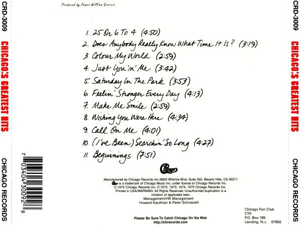 Chicago (2) : Chicago's Greatest Hits (CD, Comp)