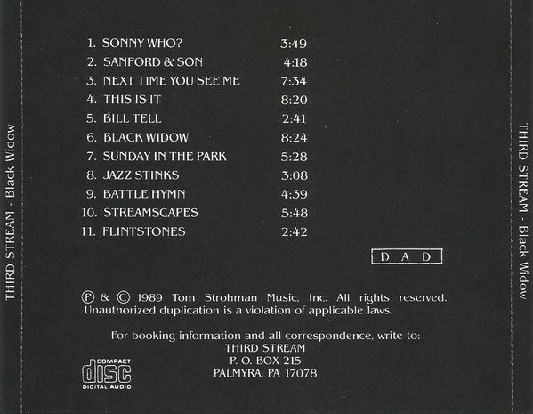 Third Stream : Black Widow (CD, Album)