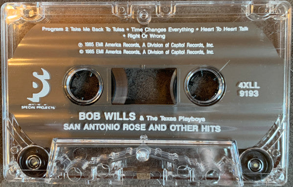 Bob Wills & The Texas Playboys* : San Antonio Rose And Other Hits (Cass, Comp)
