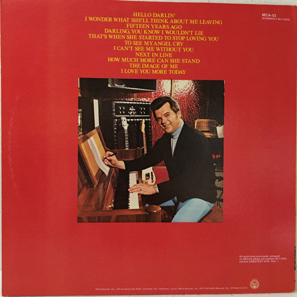 Conway Twitty : Conway Twitty's Greatest Hits Vol. I (LP, Comp, RE, Gat)