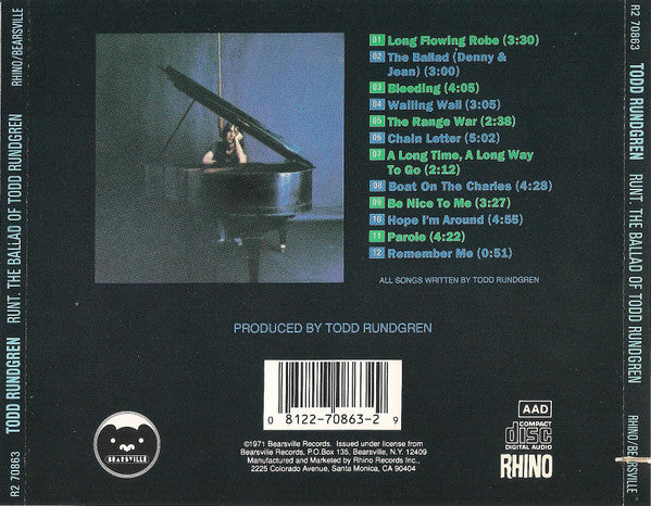 Runt : Runt. The Ballad Of Todd Rundgren (CD, Album, RE)