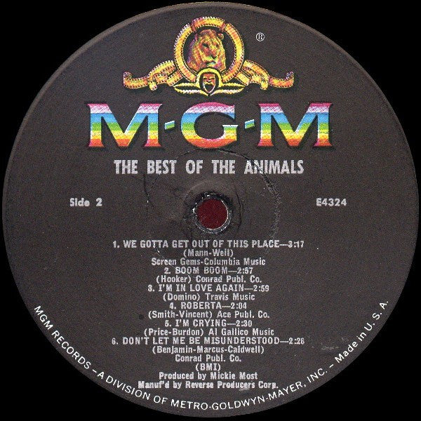 The Animals : The Best Of The Animals (LP, Comp, Mono, MGM)
