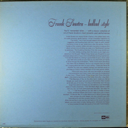 Frank Sinatra : Sentimental Journey (LP, Comp, Club)
