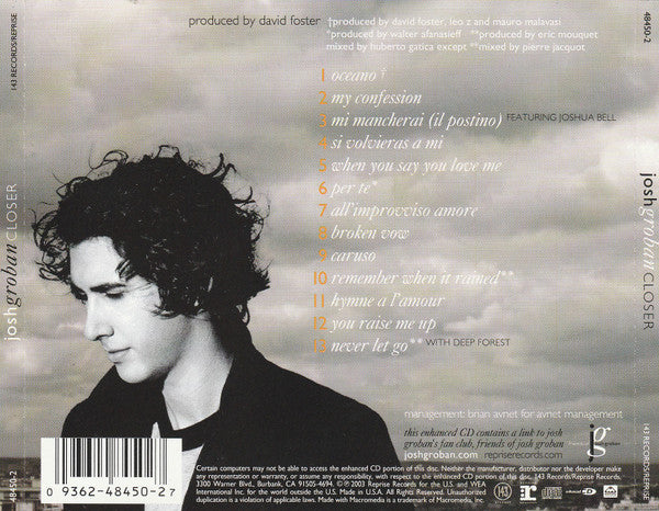 Josh Groban : Closer (CD, Album, Enh)