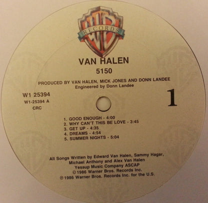 Van Halen : 5150 (LP, Album, Club)