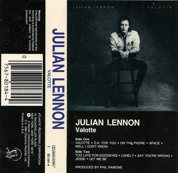Julian Lennon : Valotte (Cass, Album, SR)