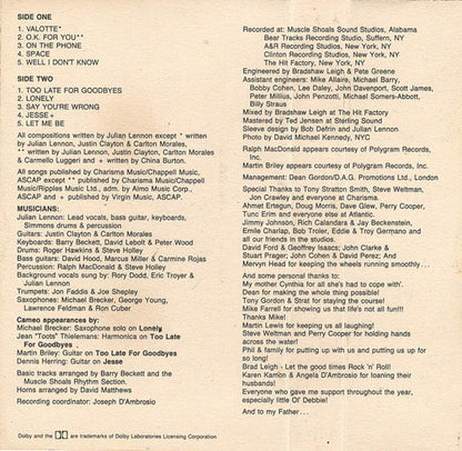 Julian Lennon : Valotte (Cass, Album, SR)