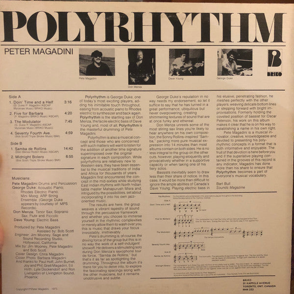 Peter Magadini*, Don Menza, Dave Young (3), George Duke : Polyrhythm (LP, Album)