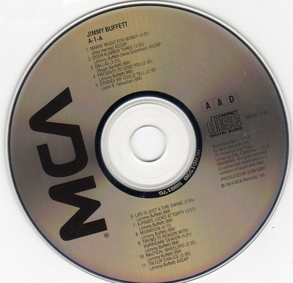 Jimmy Buffett : A1A (CD, Album, RE, San)
