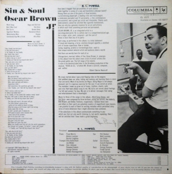 Oscar Brown Jr. : Sin & Soul (LP, Album, Mono)