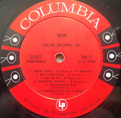 Oscar Brown Jr. : Sin & Soul (LP, Album, Mono)