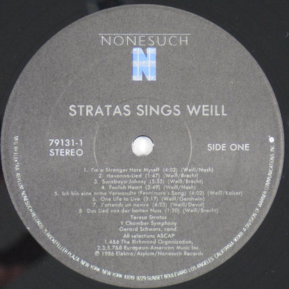 Stratas*, Y Chamber Symphony, Gerard Schwarz - Weill* : Stratas Sings Weill (LP, Album, Spe)