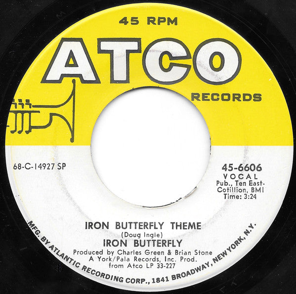 Iron Butterfly : In-A-Gadda-Da-Vida (7", Single, Mono, SP )