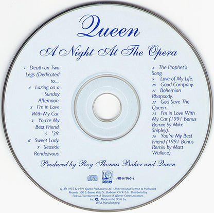 Queen : A Night At The Opera (CD, Album, RE, RM)